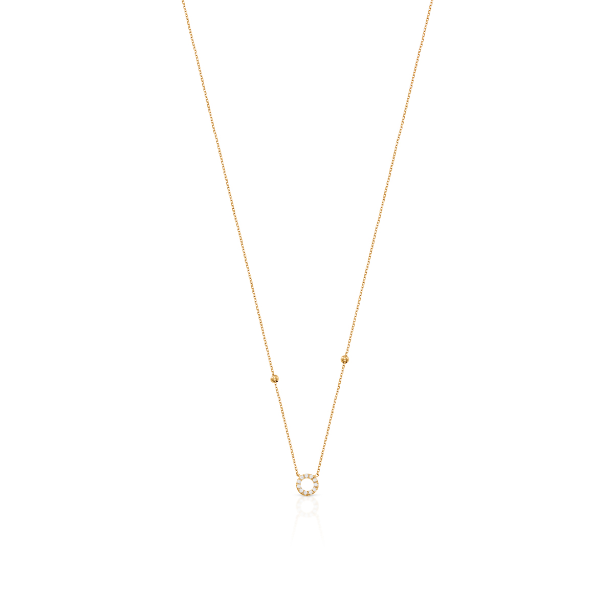 W.KRUK Wspaniały Naszyjnik - złoto 375, Cyrkonia - ZTO/NC16