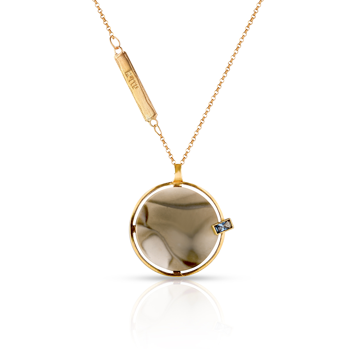 W.KRUK Unikalny Naszyjnik - srebro 925, Krzemień, swarovski - SML/NS042Z