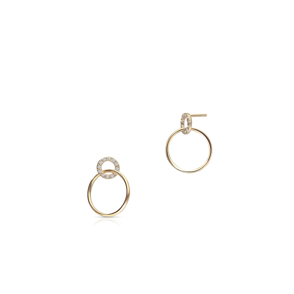 W.KRUK Piękne Złote Kolczyki - złoto 585, Cyrkonia - ZTO/KC81