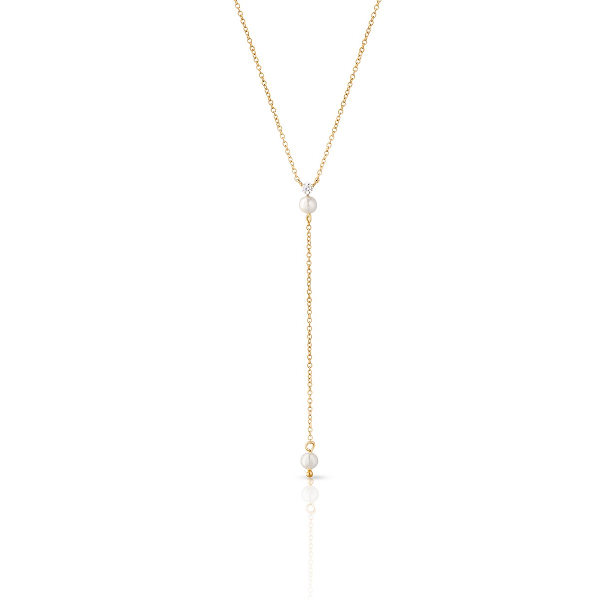 W.KRUK Wspaniały Naszyjnik - srebro 925, Perła imitacja, cyrkonia - SJT/NP014Z