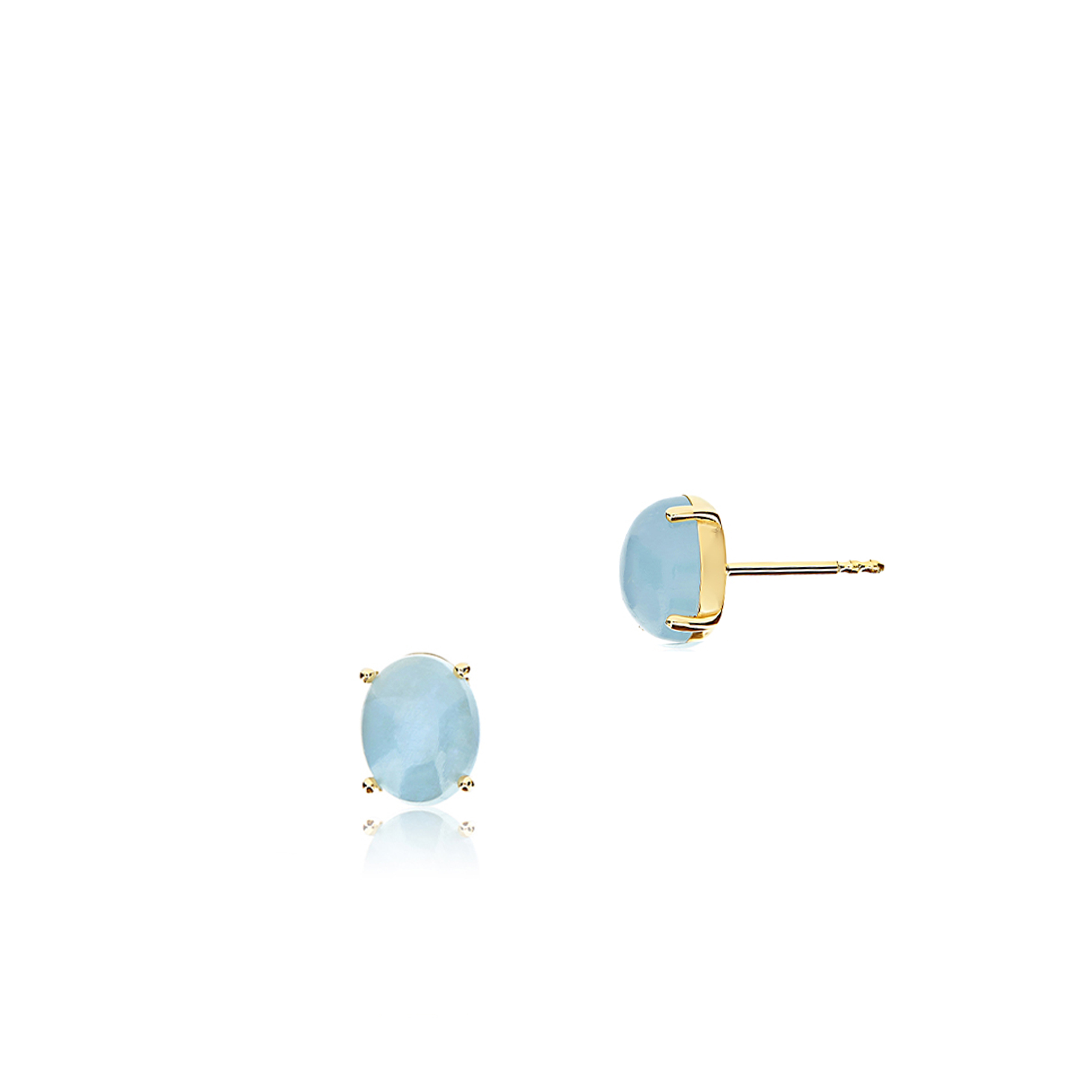 W.KRUK Wspaniałe Złote Kolczyki - złoto 750, Akwamaryn - ZNA/KW209
