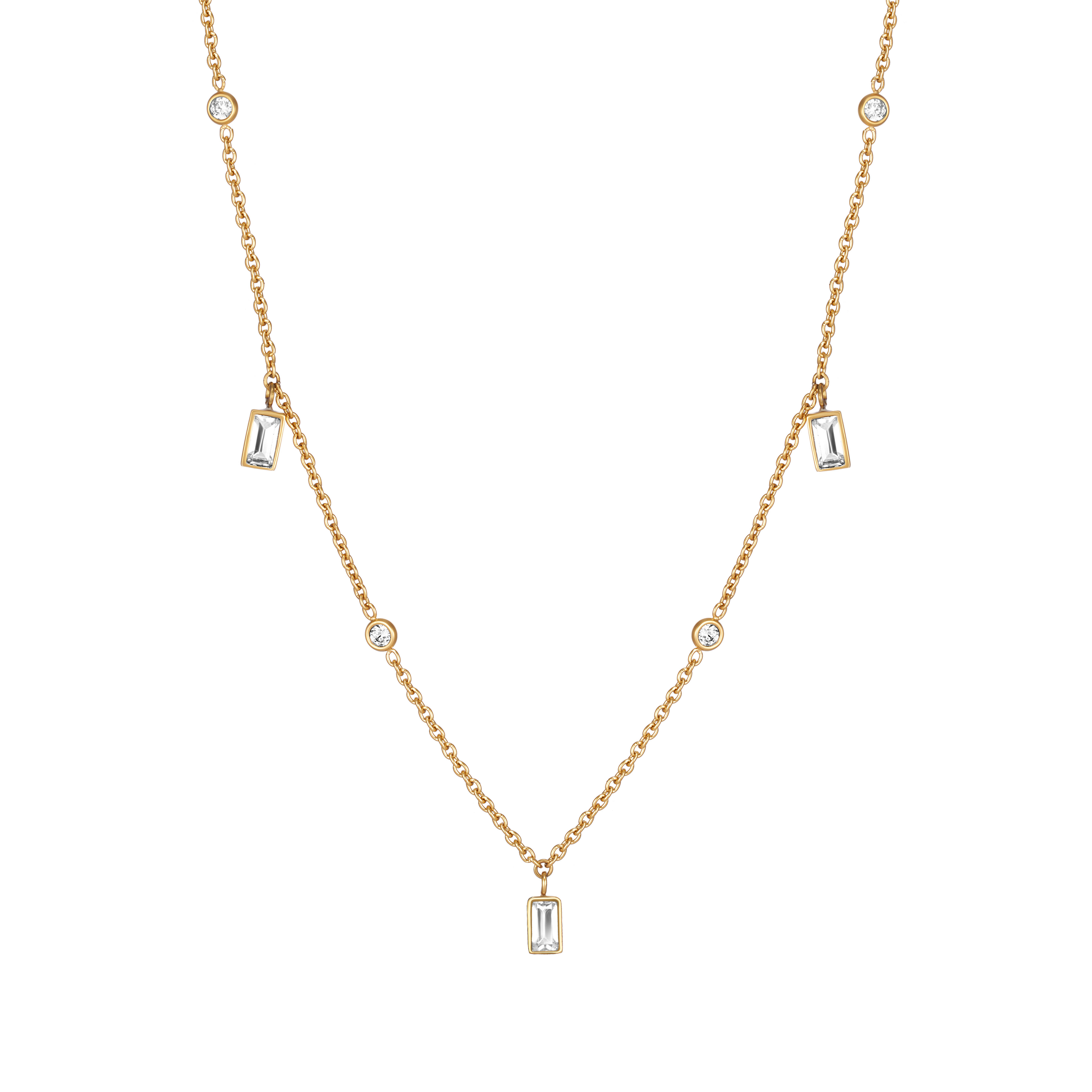 W.KRUK Naszyjnik - stal, Cyrkonia - PHT/NC258Z