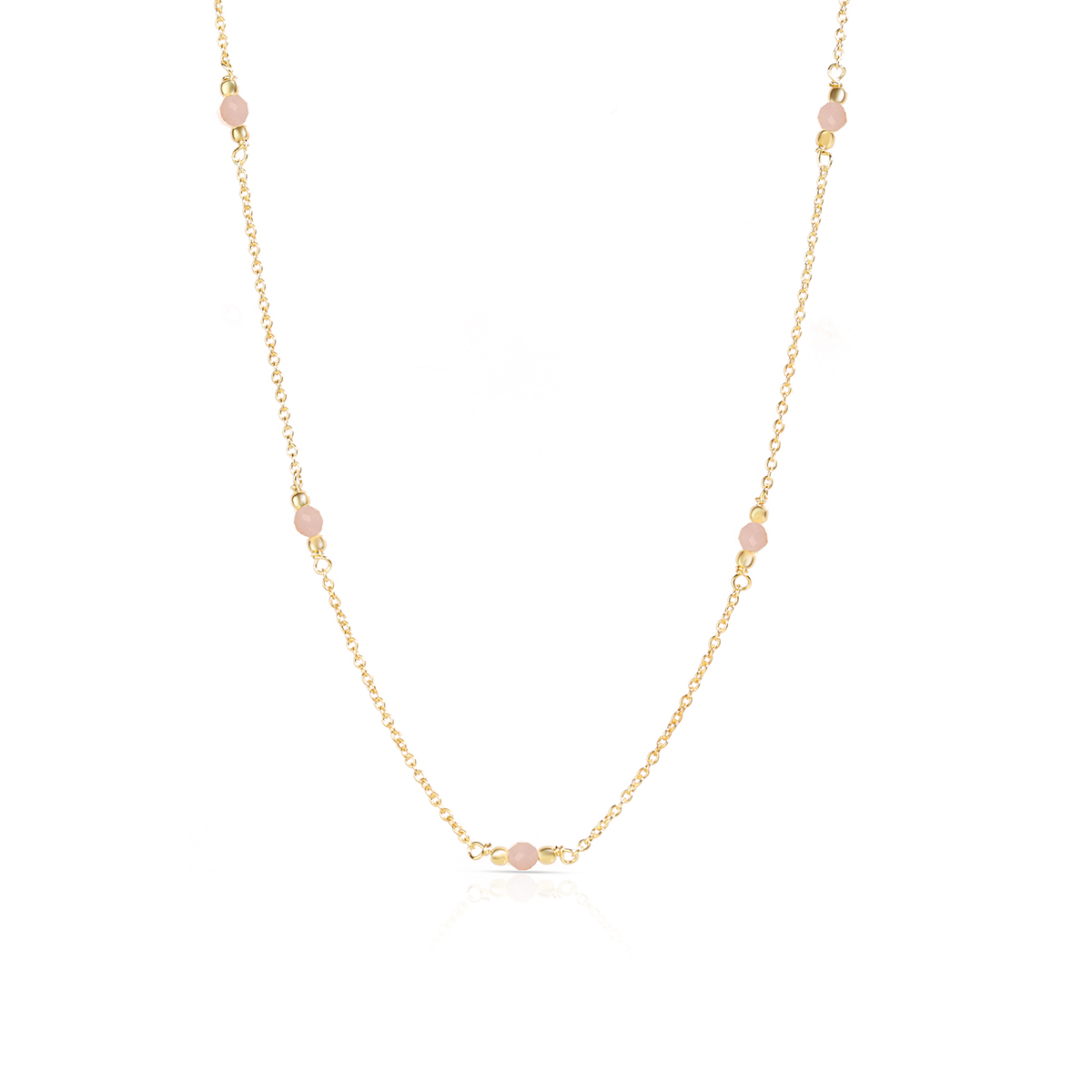 W.KRUK Piękny Naszyjnik - srebro 925, Opal różowy - WWK/NS1537Z