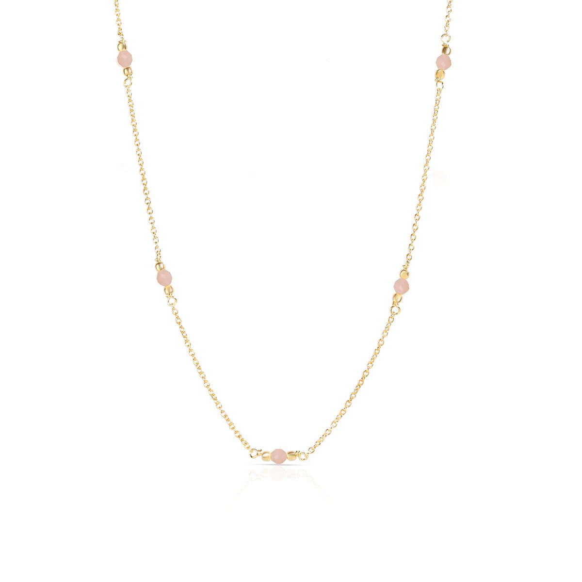 W.KRUK Piękny Naszyjnik - srebro 925, Opal różowy - WWK/NS1537Z