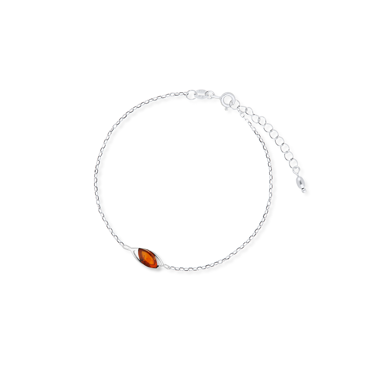 W.KRUK RABAT Bransoletka Srebrna - srebro 925, Bursztyn - SPS/AB545