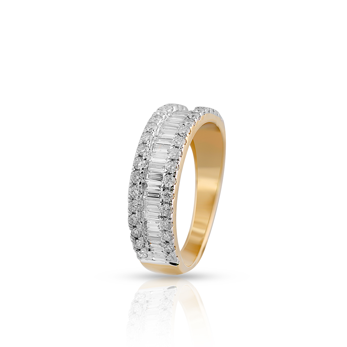 W.KRUK Złoty Pierścionek - złoto 585, Brylant 0,48 ct, diament 0,53 ct - ZPJ/PB+73BK