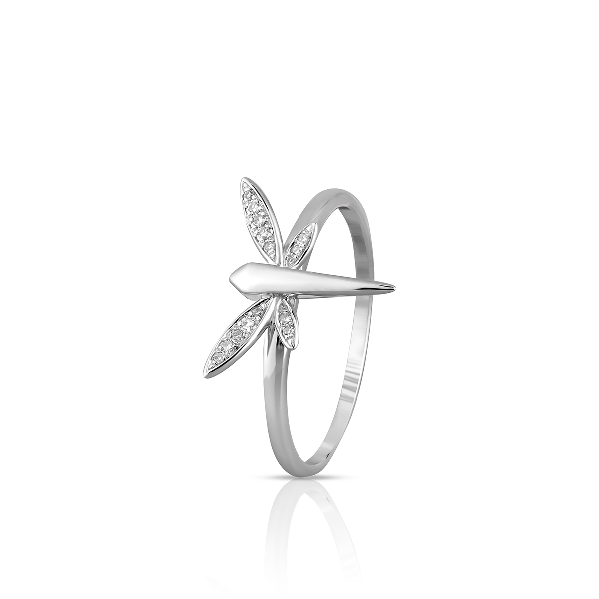 W.KRUK Wspaniały Pierścionek Złoty - złoto 585, Diament 0,03 ct - ZDL/PB+79B