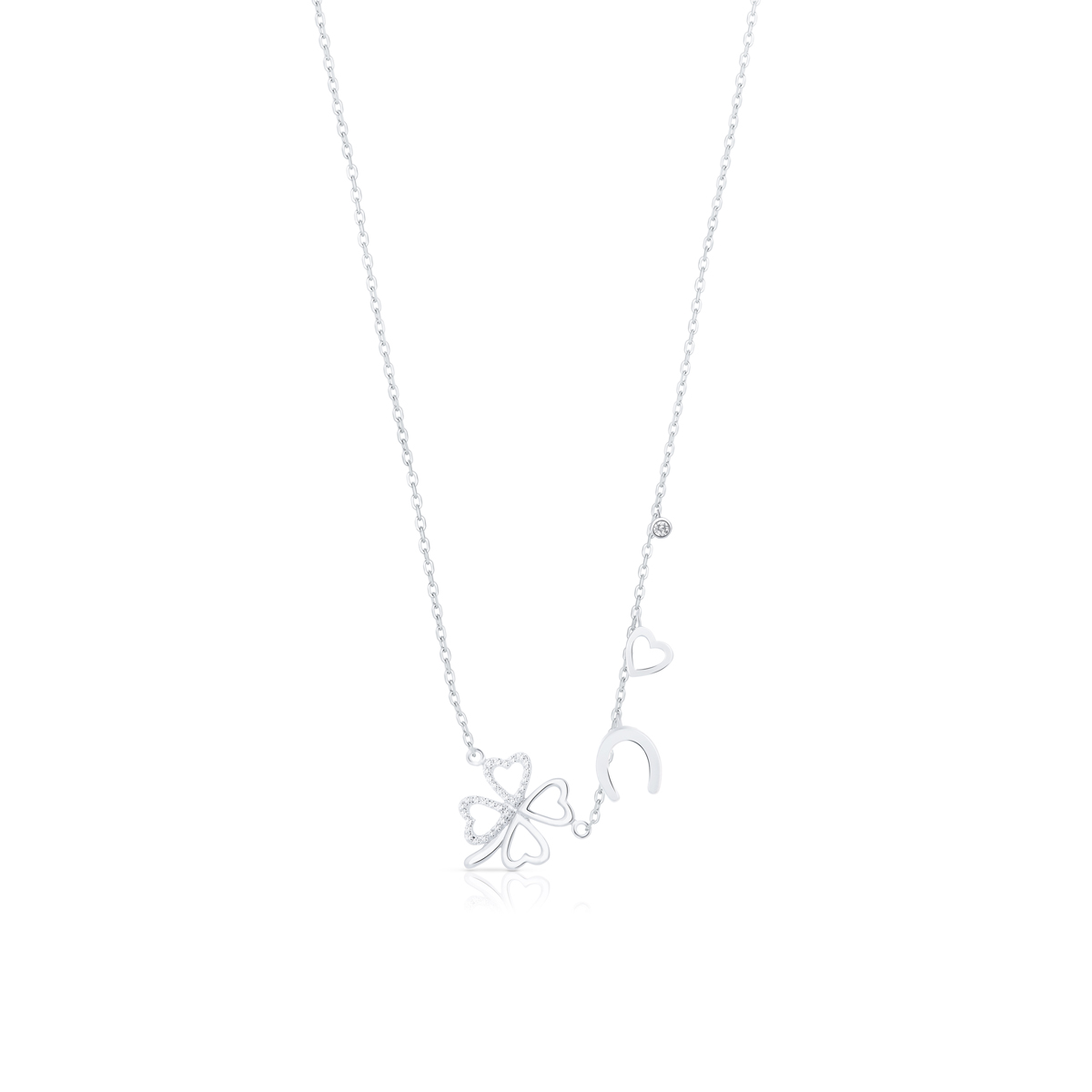 W.KRUK Piękny Naszyjnik - srebro 925, Cyrkonia - SHX/NC242