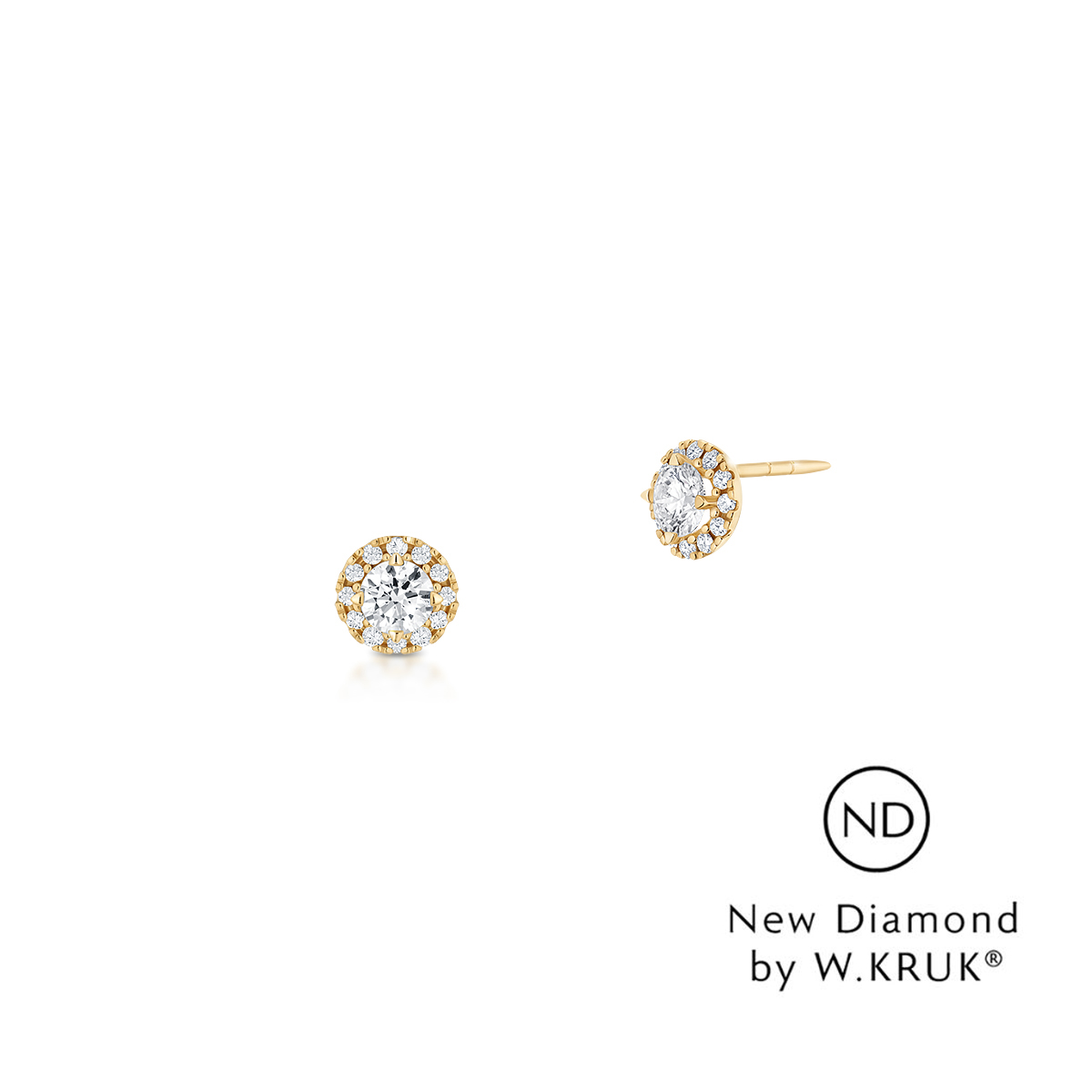 W.KRUK Unikalne Złote Kolczyki - złoto 585, New diamond by w.kruk 0,76 ct - XWK/KB-15
