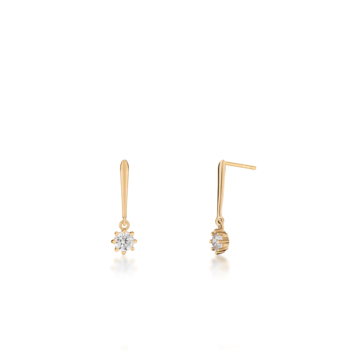 W.KRUK Złote Kolczyki - złoto 375, Cyrkonia - ZIO/KC32