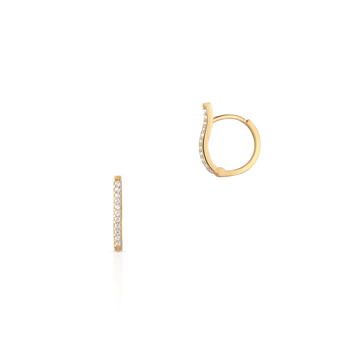 W.KRUK Wyjątkowe Kolczyki Złote - złoto 585, Bez kamienia - ZEM/KC30