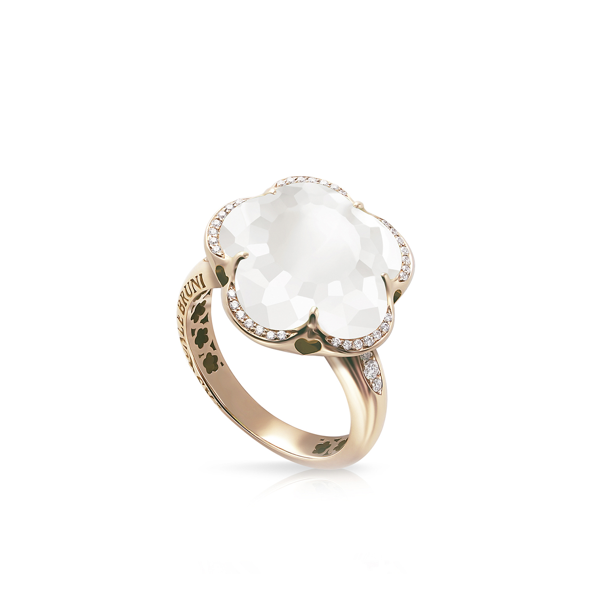 W.KRUK Złoty Pierścionek - złoto 750, Brylant 0,14 ct, kwarc - ZPB/PB+08R