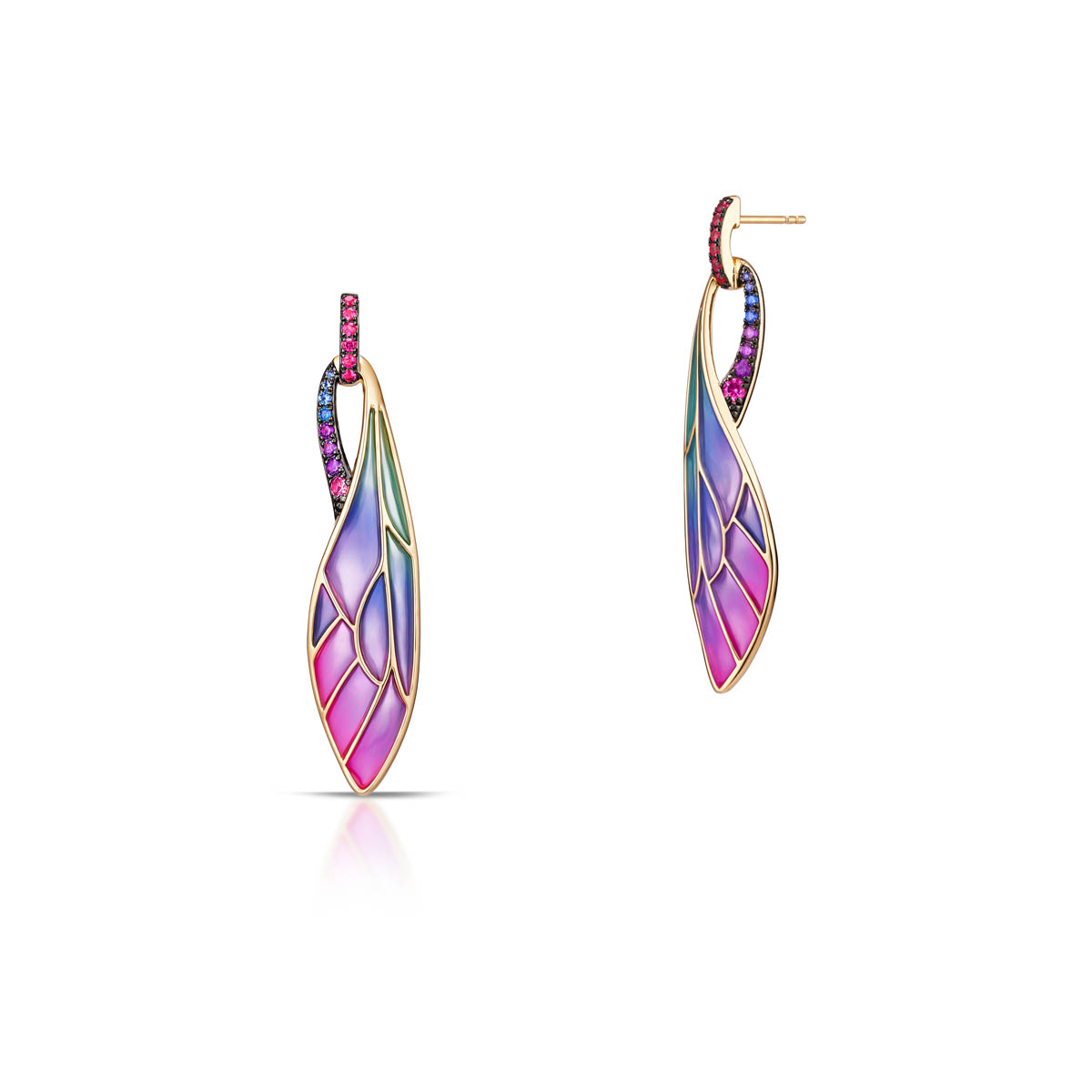 W.KRUK Piękne Kolczyki Srebrne - srebro 925, Cyrkonia, szafir syntetyczny, spinel syntetyczny - SDL/KS228Z