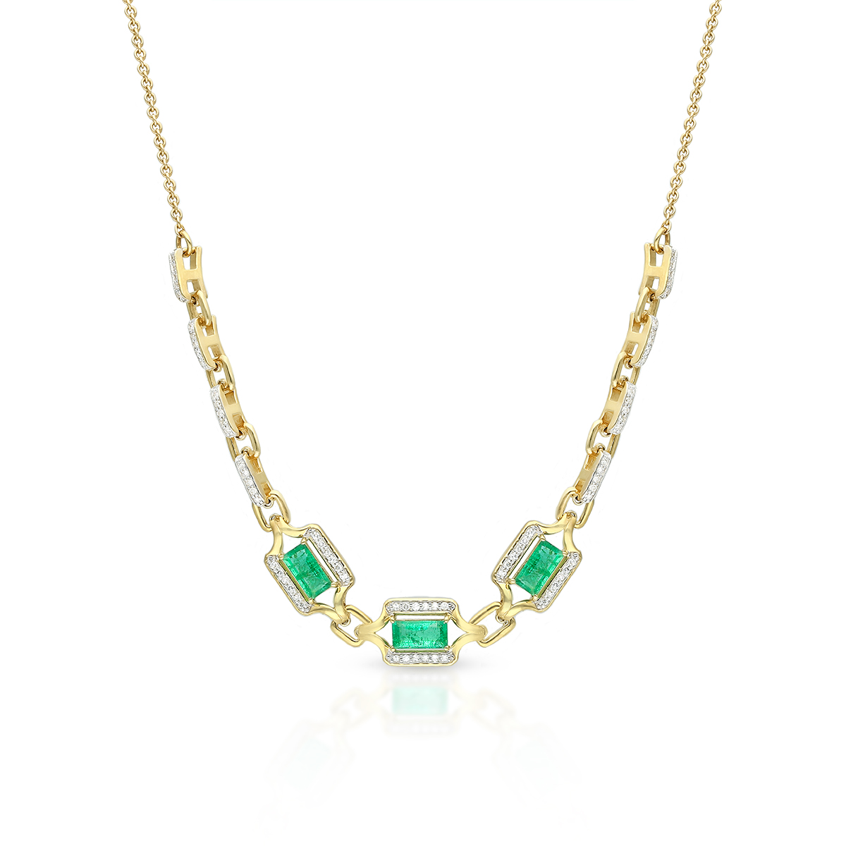 W.KRUK Naszyjnik - złoto 585, Diament 0,25 ct, szmaragd - ZIN/NB+257