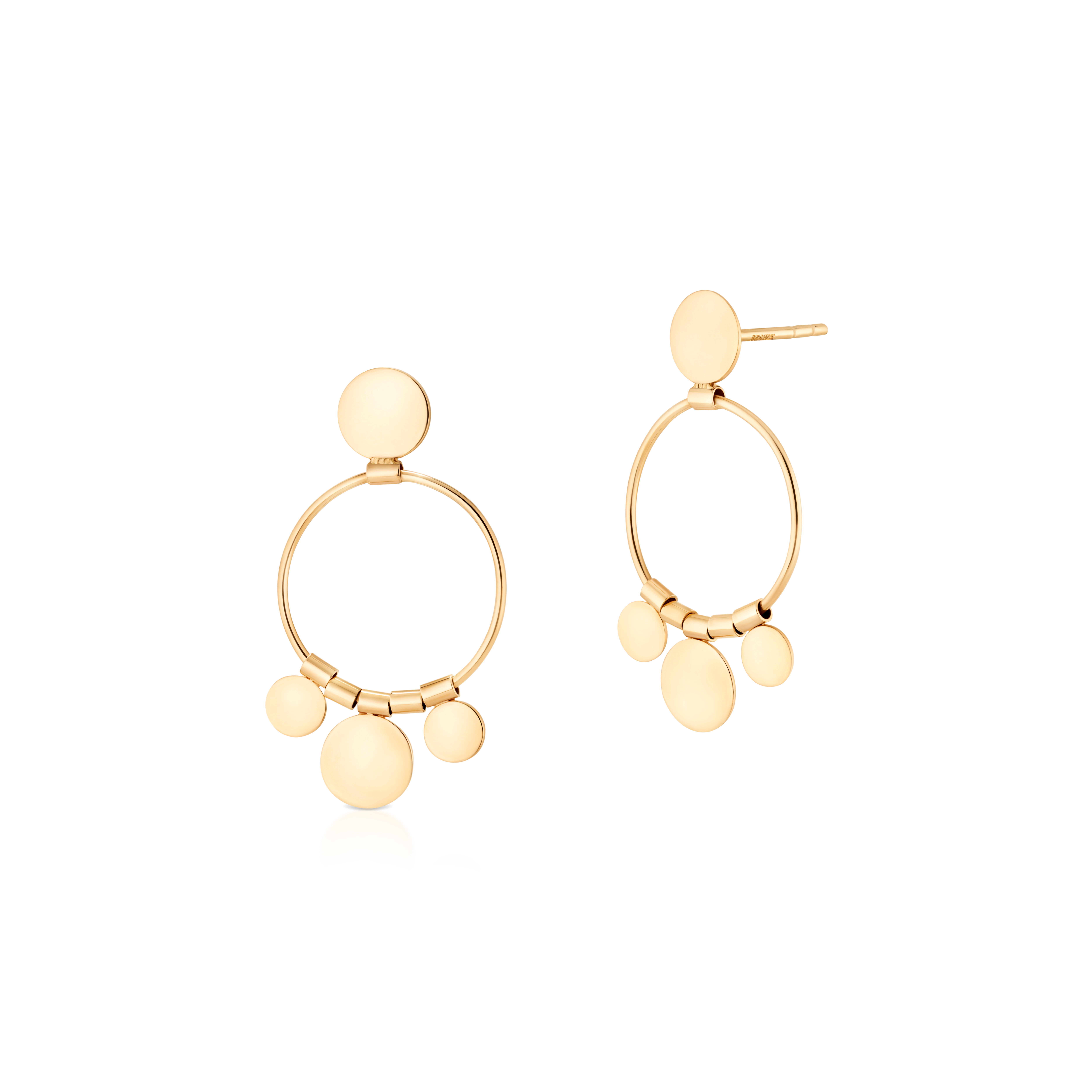 W.KRUK Piękne Kolczyki Złote - złoto 375, Bez kamienia - ZAZ/KZ499