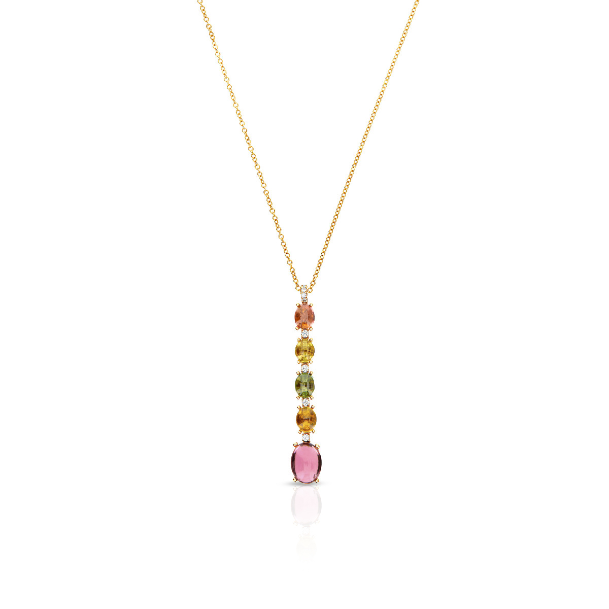 W.KRUK Unikalny Naszyjnik - złoto 750, Brylant 0,07 ct, turmalin - ZNA/NB+297