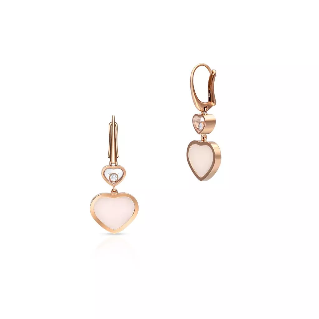 W.KRUK KOLCZYKI RÓŻOWE ZŁOTO HAPPY HEARTS CHOPARD - ZPD/KB+103R0000