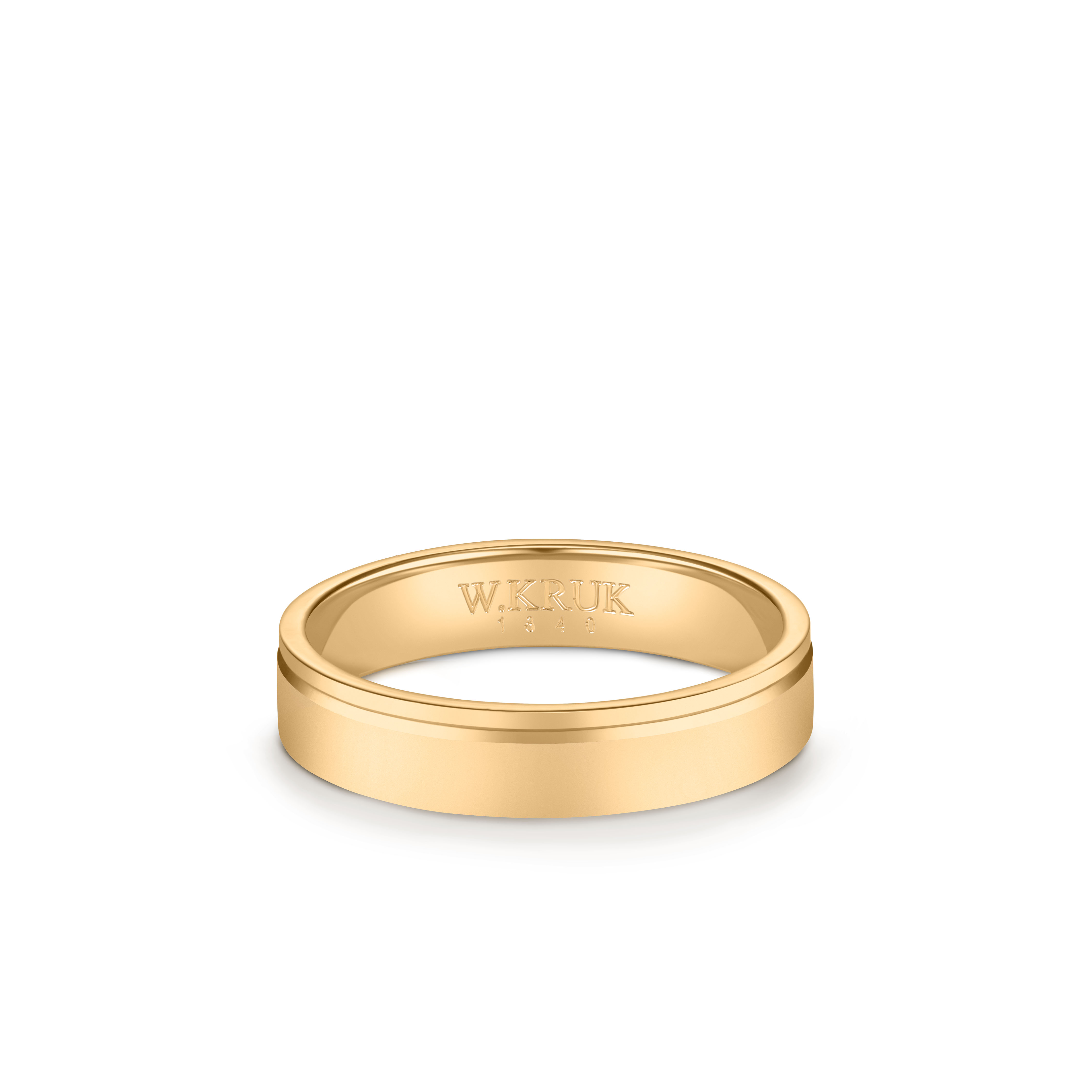 W.KRUK Wspaniała Obrączka Złota - Grawer GRATIS - złoto 585 - ZSW/O_26Z42P