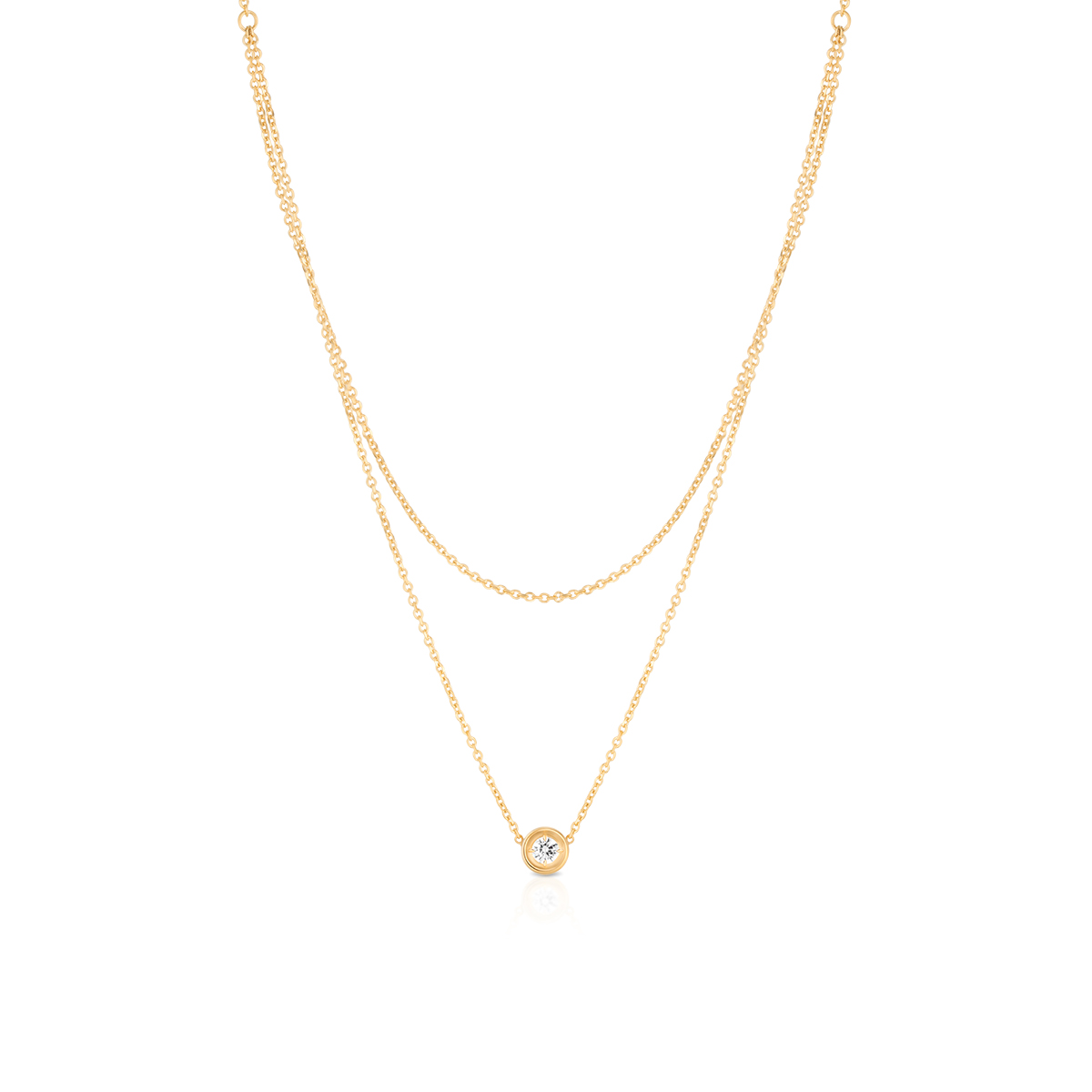 W.KRUK Naszyjnik - złoto 375, Cyrkonia - ZTO/NC27