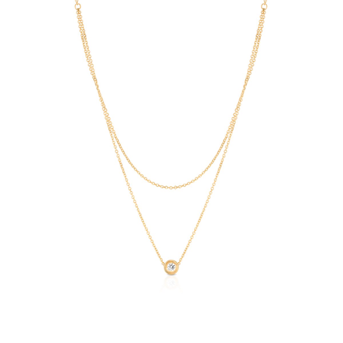 W.KRUK Naszyjnik - złoto 375, Cyrkonia - ZTO/NC27