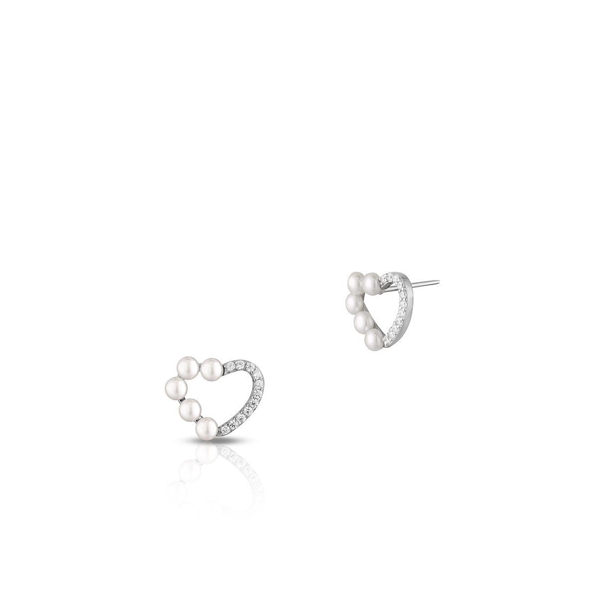 W.KRUK Wspaniałe Kolczyki Srebrne - srebro 925, Perła, cyrkonia - SJP/KP040