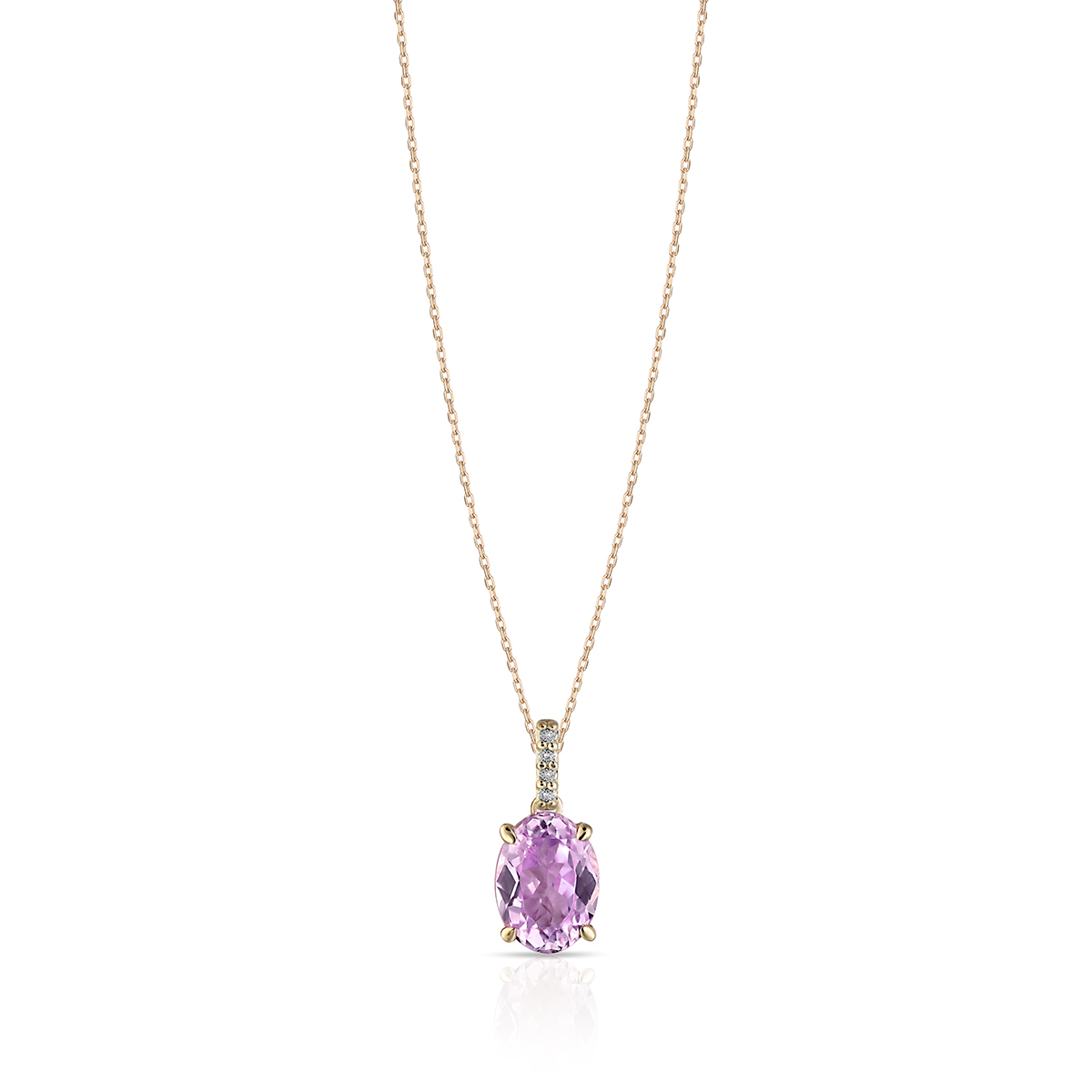 W.KRUK Unikalny Wisiorek Złoty - złoto 585, Kunzyt, biały topaz - ZIN/WW200