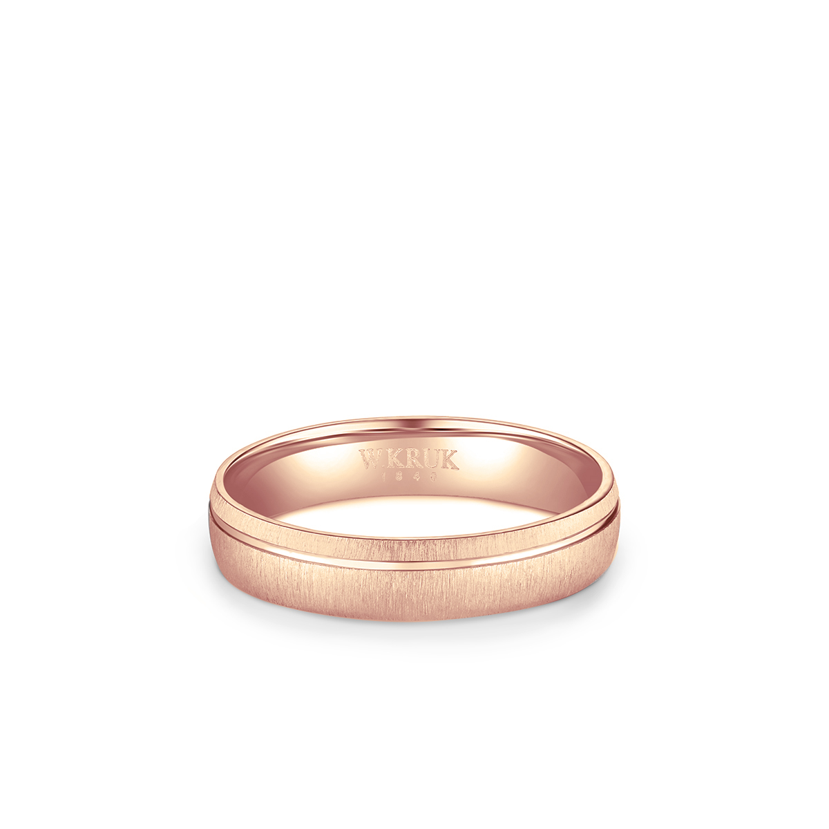 W.KRUK Piękna Obrączka Złota - Grawer GRATIS - złoto 585 - ZZK/O_67R42S