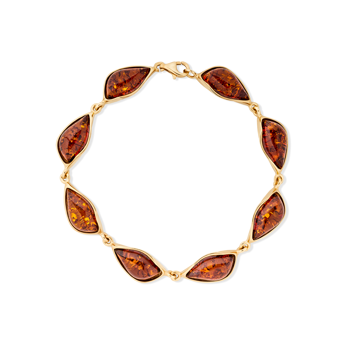 W.KRUK Wspaniała Srebrna Bransoletka - srebro 925, Bursztyn - SAB/AB143KZ