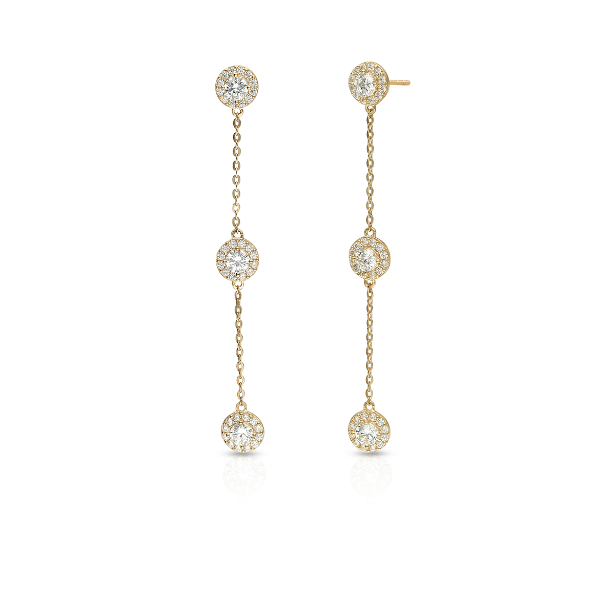 W.KRUK PROMOCJA Złote Kolczyki - złoto 375, Cyrkonia - ZIH/KC97