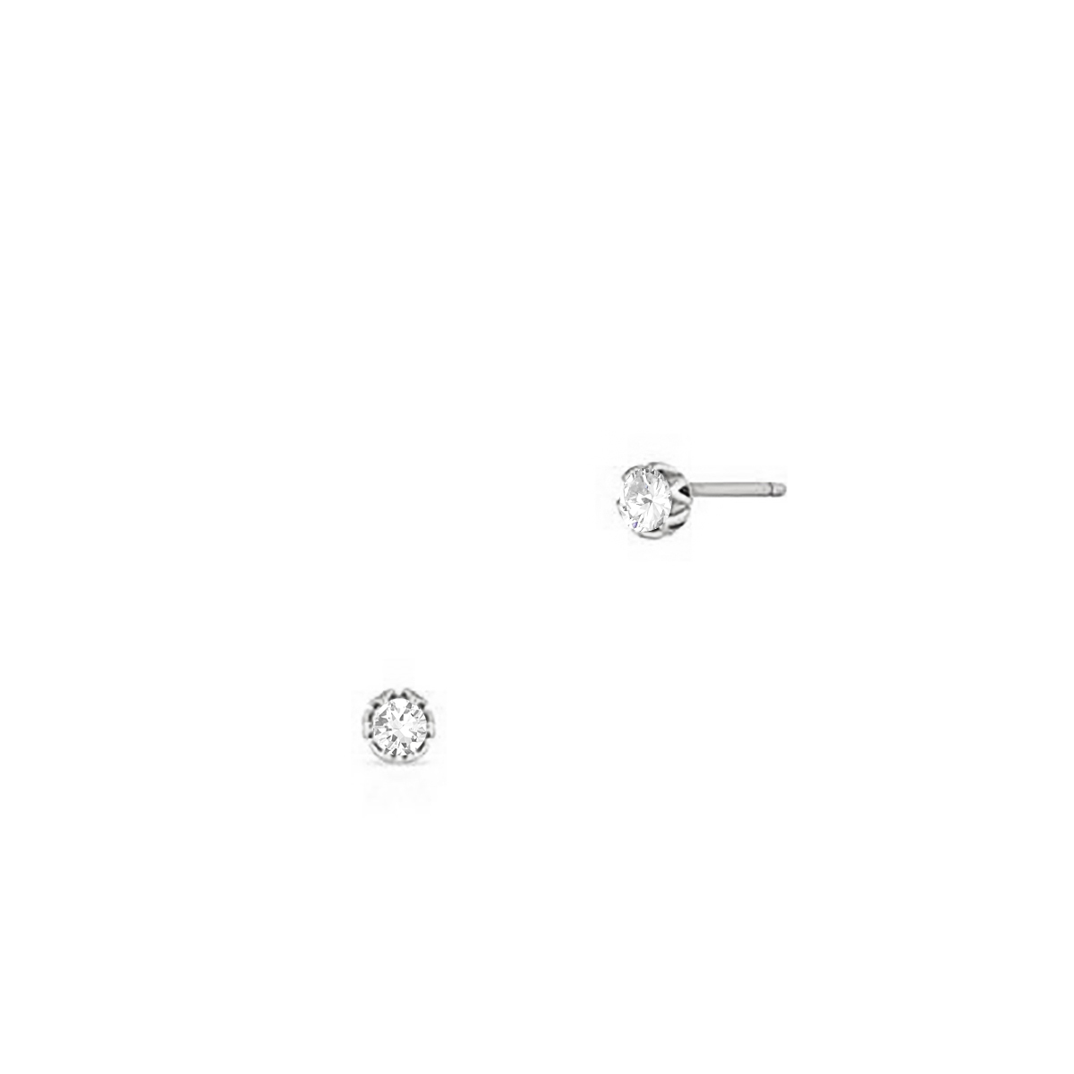 W.KRUK Zjawiskowe Kolczyki Złote - złoto 585, Brylant 0,06 ct - XWK/KB+280B/M