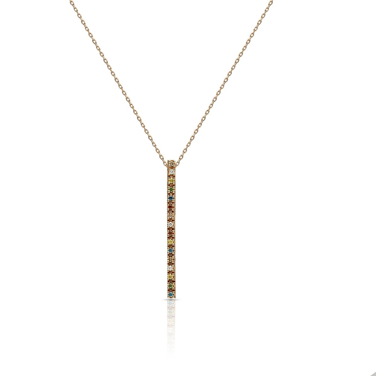 W.KRUK Naszyjnik - złoto 585, Brylant 0,03 ct, multikolor brylant 0,12 ct - ZFT/NB+118R