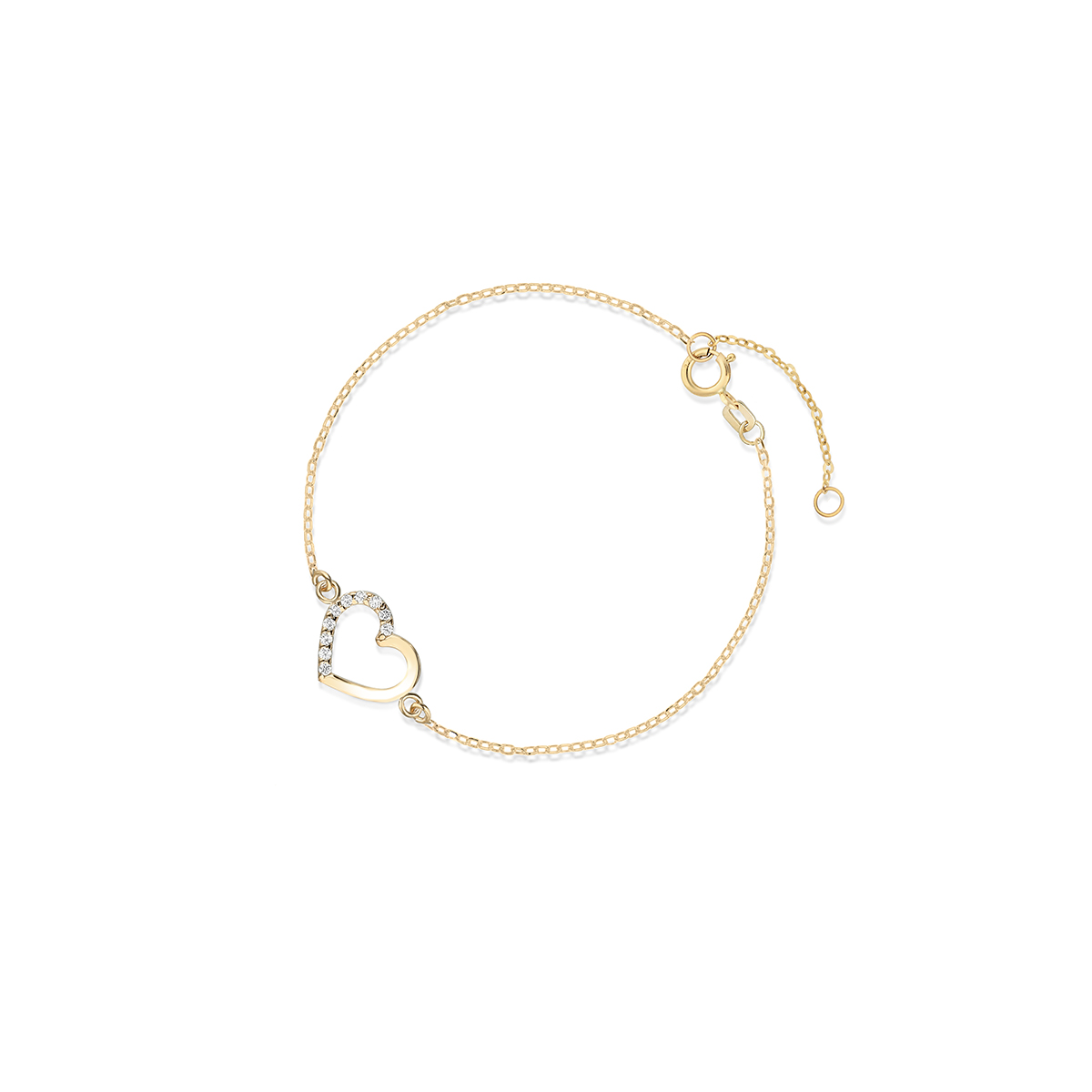 W.KRUK Złota Bransoletka - złoto 585, Cyrkonia - ZTO/AC82