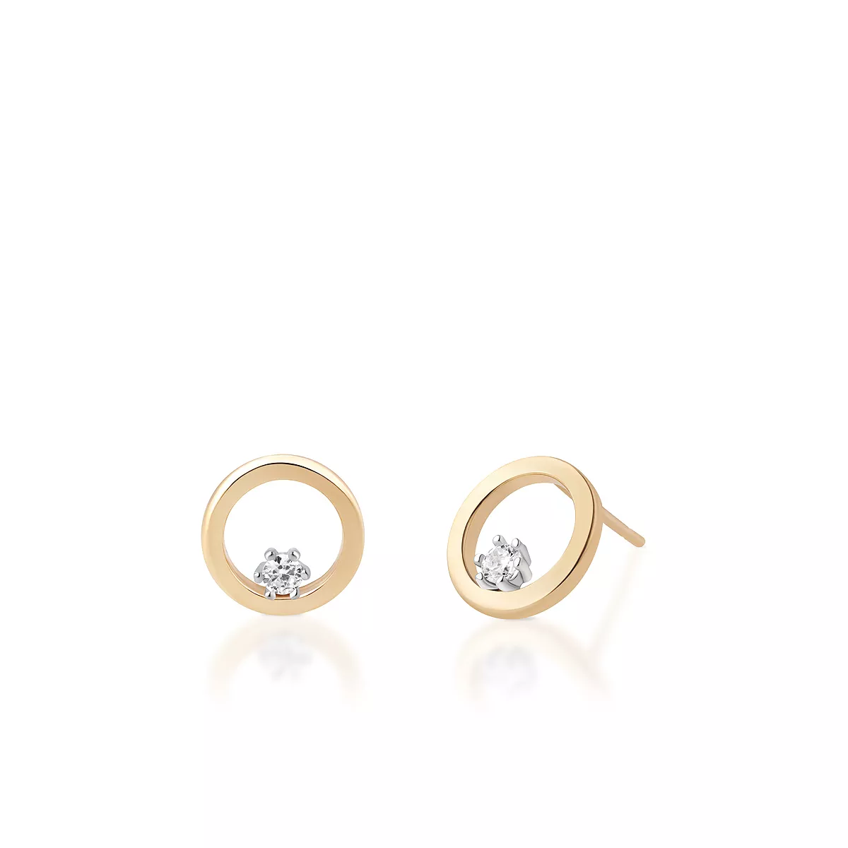 W.KRUK Unikalne Kolczyki Złote - złoto 375, Cyrkonia - ZRC/KC46BK