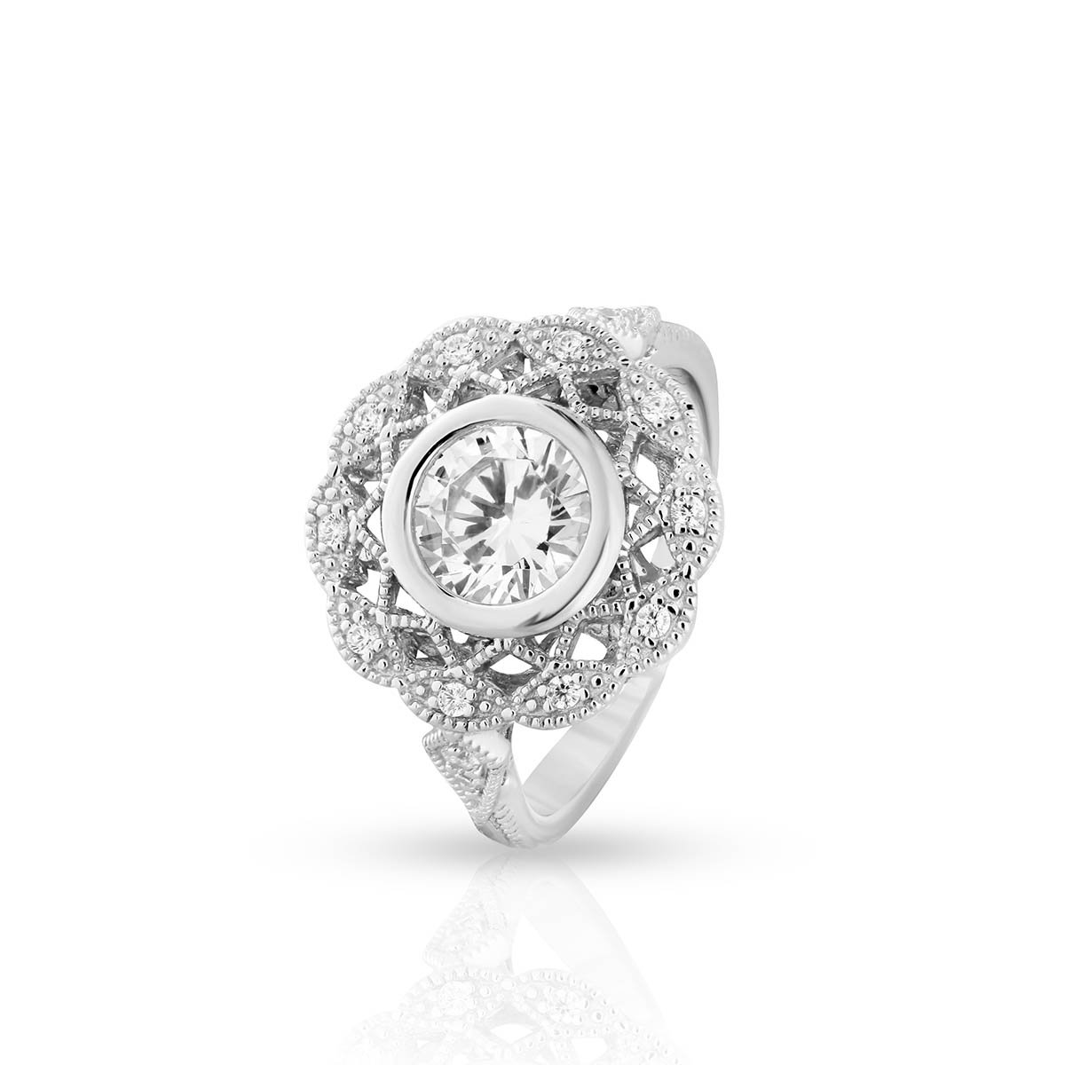 W.KRUK Unikalny Srebrny Pierścionek - srebro 925, Cyrkonia - SCH/PC315