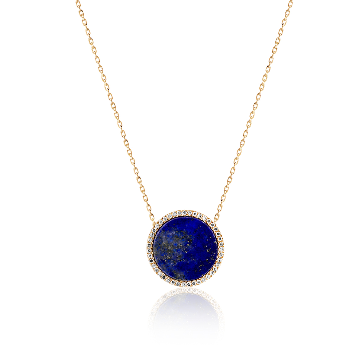 W.KRUK Naszyjnik - złoto 585, Diament 0,12 ct, lapis lazuli - ZFT/NB+249