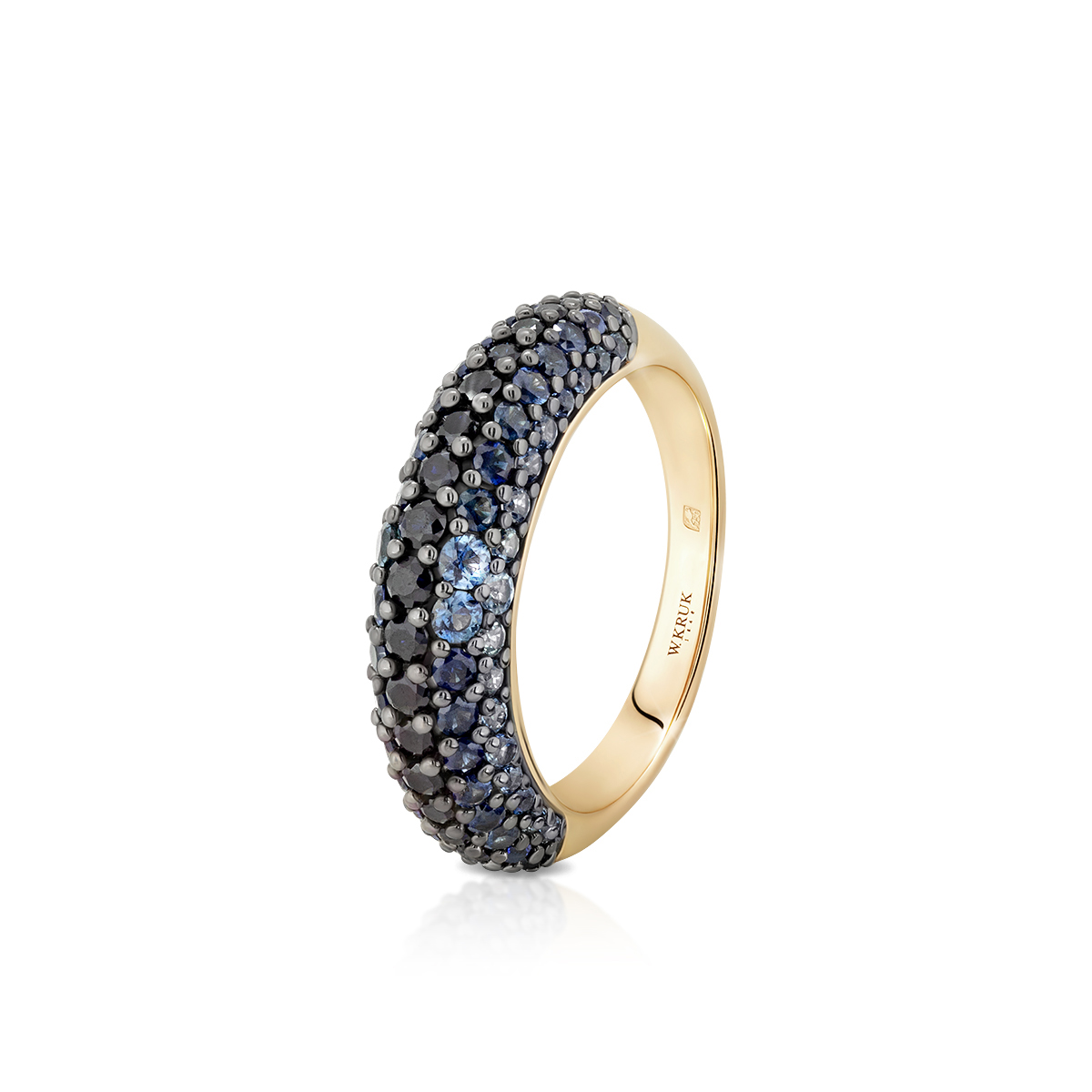 W.KRUK Zjawiskowy Pierścionek Złoty - złoto 750, Szafir - ZIN/PS246