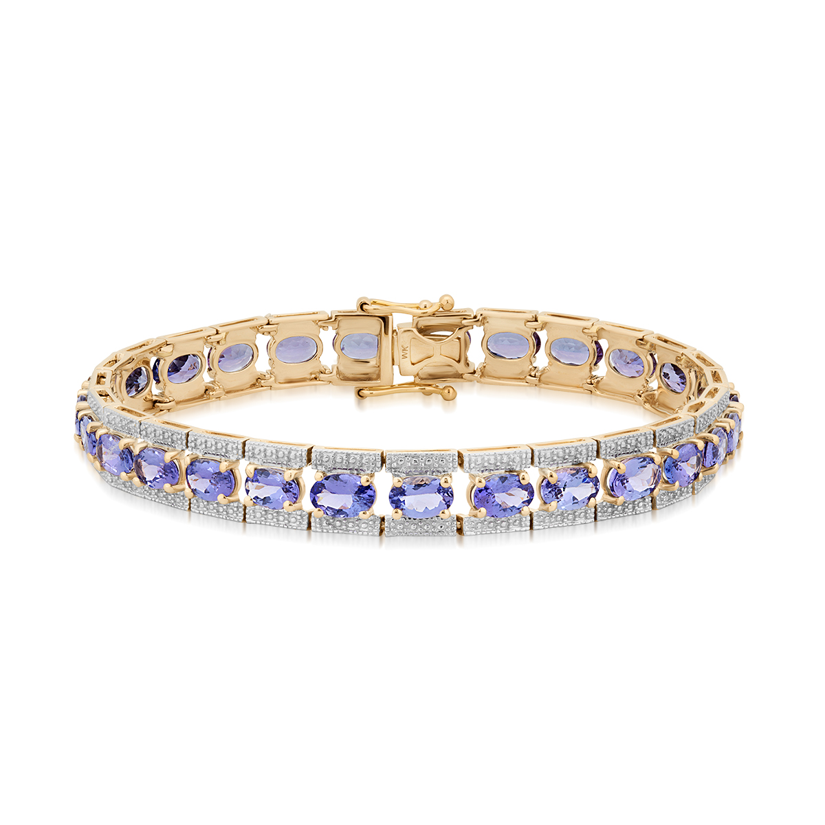 W.KRUK Bransoletka Złota - złoto 585, Tanzanit - ZVK/AW23BK