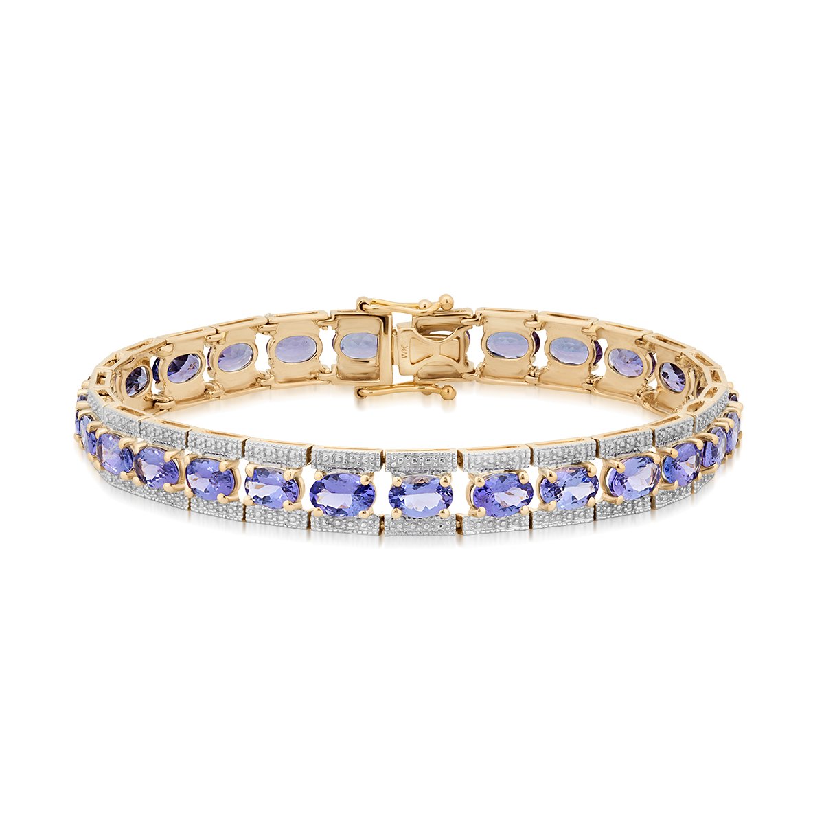 W.KRUK Bransoletka Złota - złoto 585, Tanzanit - ZVK/AW23BK