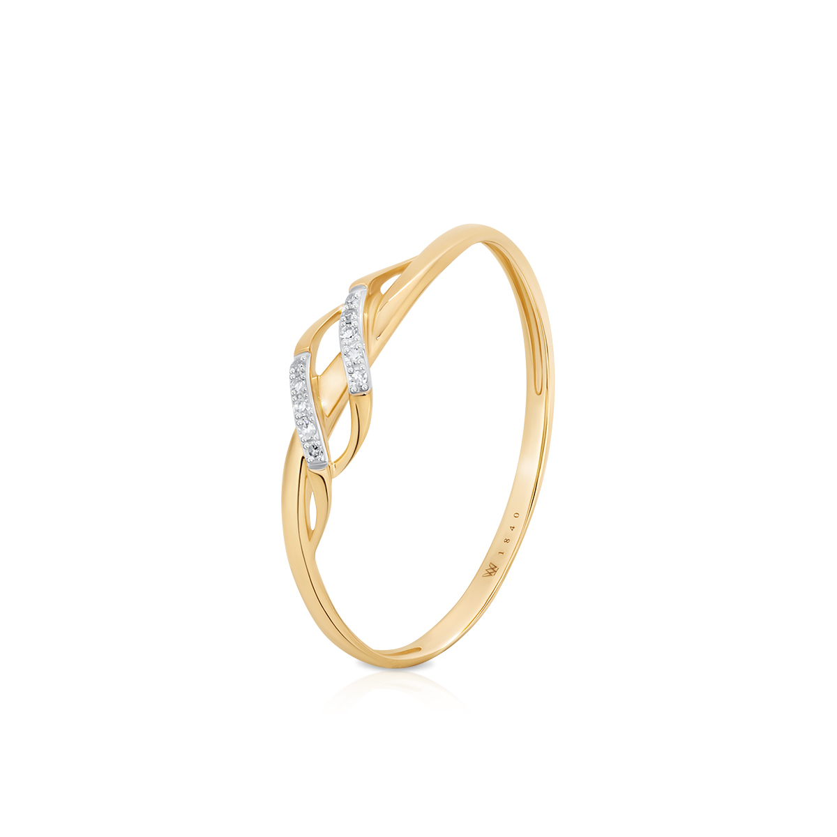 W.KRUK Wyjątkowy Złoty Pierścionek - złoto 585, Diament 0,02 ct - ZDL/PB+113K