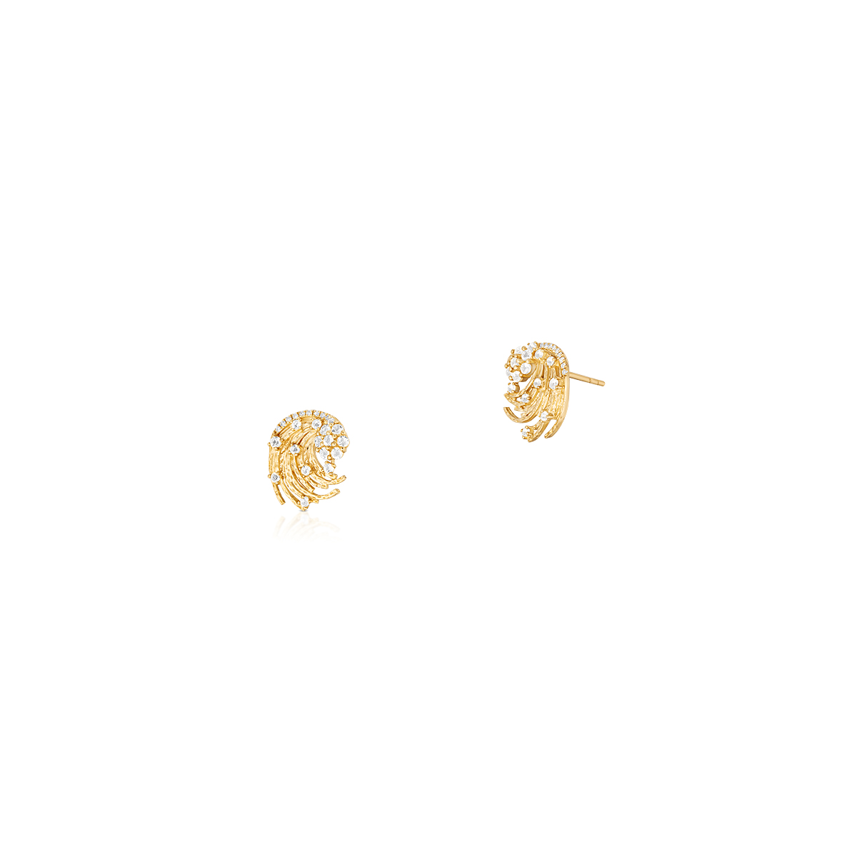 W.KRUK Wspaniałe Złote Kolczyki - złoto 375, Diament 0,03 ct, biały topaz - ZDL/KB+42