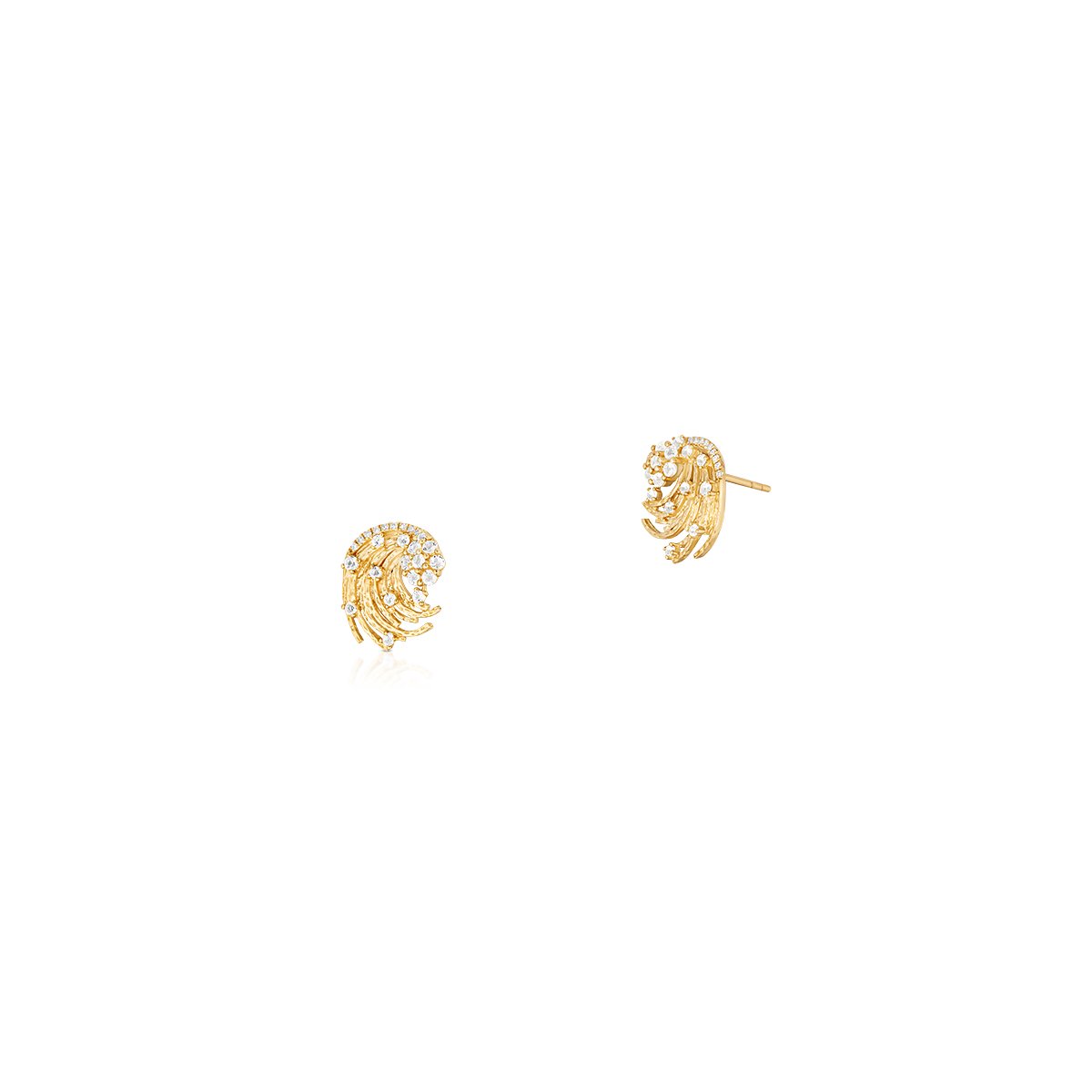 W.KRUK Wspaniałe Złote Kolczyki - złoto 375, Diament 0,03 ct, biały topaz - ZDL/KB+42